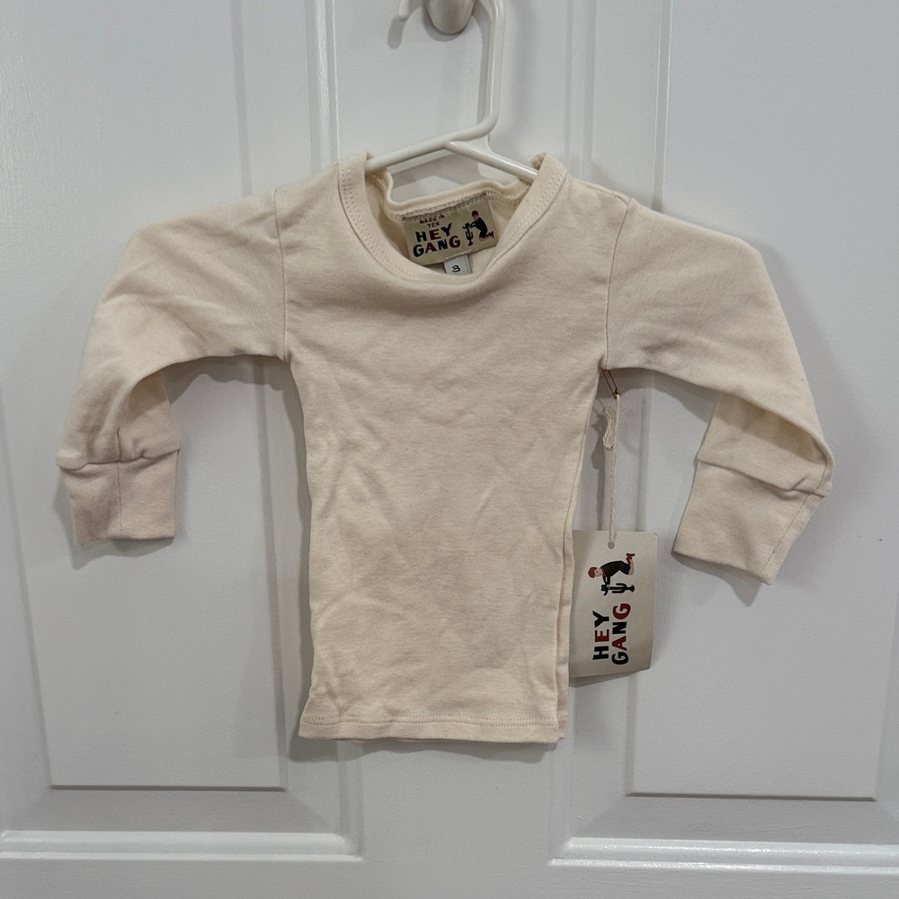 Cream Kids Long Sleeve Shirt
